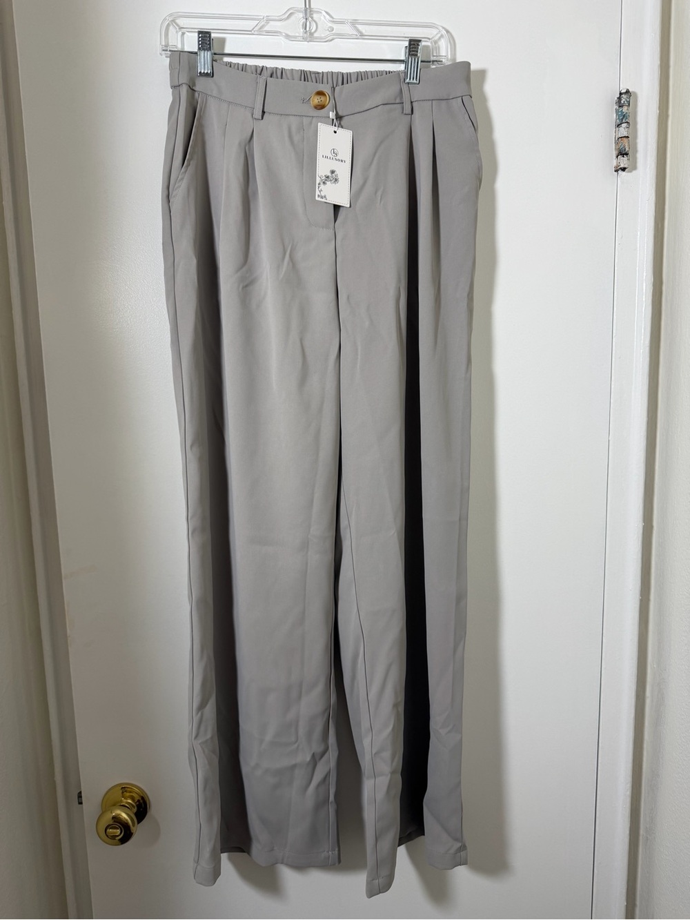 women’s Gray Straight-Leg Dress Pants